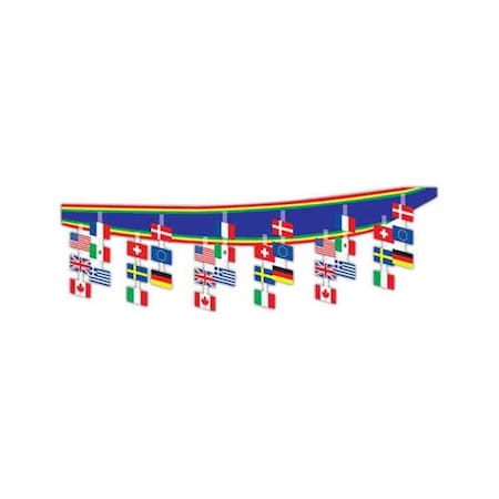 Beistle - 50337 - International Flag Ceiling Decor - Pack Of 6